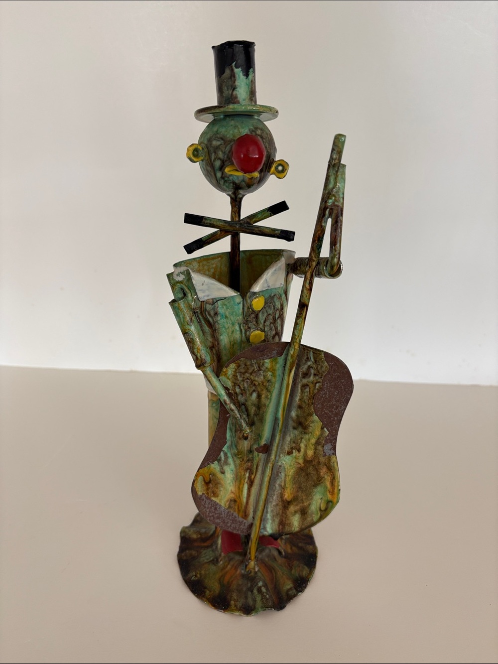 Folk Art Sculpture of Cellist